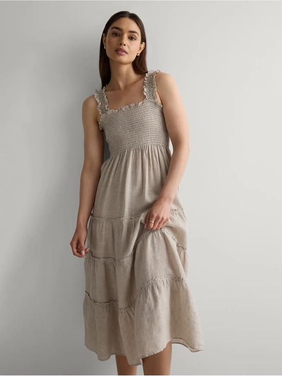 Quince Dresses & Skirts - Quince 100% European Linen Smocked Midi Dress size S Small NWOT
